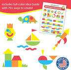 ARTshapes 840 pc Creative Paper Shapes Pack with 70+ Idea Guide - US Made Card Stock - Punch Out Funky DIY Craft Supplies for Whimsical Art Designs, Paper Crafts, and Pattern Play 5 Bright Colors