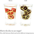 Haxtec Metal DND Dice Set Heat Sensitive Color Changing Metal Dice Polyhedral D&D Dice Compatible with Dungeons and Dragons RPG -Gold Black Red Shift