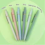 Gel Pens, 6 Pcs Black Ink Pens for Women, 0.5mm Fine Point Smooth Writing Pens, High-End Series Retractable Pens for Journaling Note Taking (6 Pcs Gold Morandi)