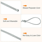 MECCANIXITY Waxed Cord 1.2mm Waxed Polyester Cord 175 Yard Wax String for Bracelet Making,Necklaces, Beading,Jewelry Making and DIY Crafts(Light Gray)