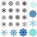 CHGCRAFT Polymer Clay Texture Sheets Winter Snowflakes Silicone Texture Stamp Christmas Clay Texture Mat Modeling Pattern Pad Texture Sheets for Polymer Clay Making Earrings Jewelry 5.5x5.5inch
