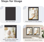 Golden State Art, 12x16 Uncut Photo Mat Matboard - Black Uncut Mats for DIY Projects, Presentation Boards, Art Crafts, Prints (50 Pack)