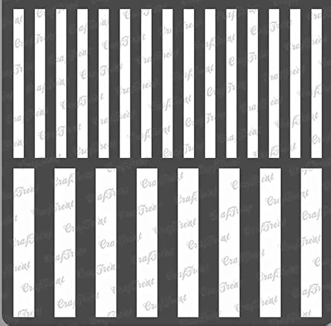 CrafTreat Reusable Geometric Stripe Stencils for Painting on Wood, Wall, Tile, Canvas, Paper, Fabric and Floor - Stripes - 6x6 Inches - DIY Art and Craft Stencils