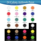 PENTRISTA 24-Color Airbrush Paint Set (60 ml/2.03 oz)with 2 Thinner - Ultra-Smooth Flow Air Brush Paints,Non-Toxic & Quick-Drying Formula Acrylic Airbrush Paint Kit for Art Crafts Hobbyist and Artists