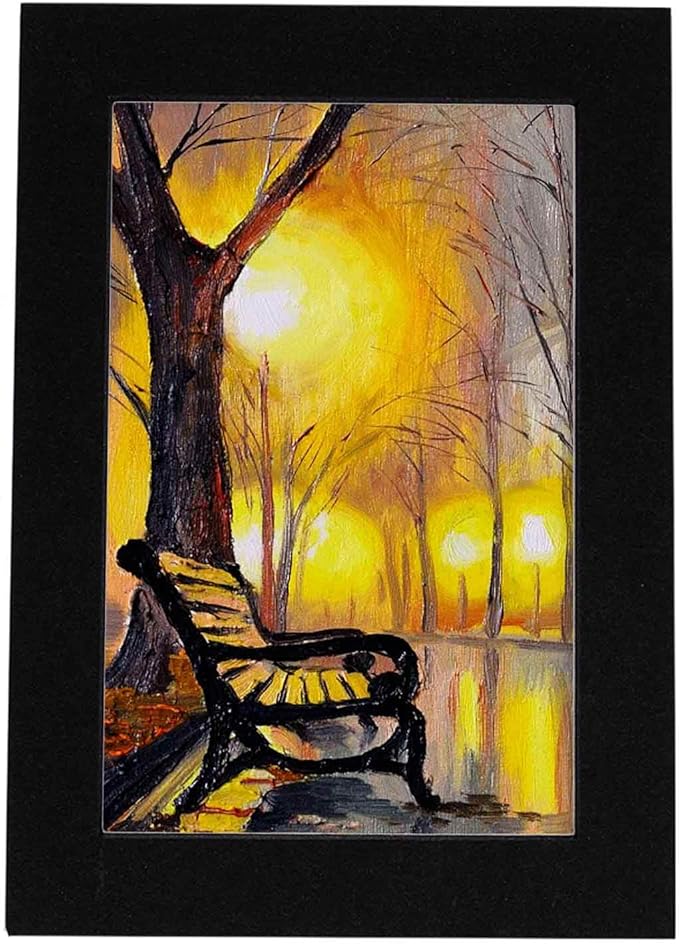 Poster Palooza 8.5x11 Mat Bevel Cut for 7x9 Photos - Acid Free Black with Black Core Precut Matboard - For Pictures, Photos, Framing - 4-ply Thickness