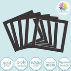 MBC Mat Board Center, 5 Pack 12x12 for 10x10 Black Picture Mats Frame Mattes, Bevel Cut, Acid Free, 4-ply Thickness