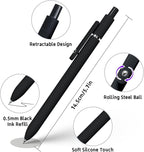 6 Pcs Gel Pens 0.5mm Quick Dry Black Ink Pens Fine Point Smooth Writing Pen, Cute Office and School Supplies Gifts for Women Teacher Students (6 Pcs Black White Grey Silver)