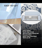 Clear Blank Stencil Sheet for Cuting. 8 Pack 12" x 24" 7.5mil/0.19mm Thick .Gift, Acetate Template Material,Craft Plastic Sheets
