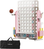UNICOO Giant 4 in A Row Game with Carry Bag, Basketball Hoop, Ring Toss Game, 4-to-Score Game | Large Outdoor Yard Game, Parties & Gatherings Games