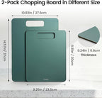 Cutting Boards for Kitchen [Set of 2], Wood Fiber Composite Cutting Board, Dishwasher Safe, Non Slip Non Toxic Chopping Board for Meat Vegetables Fruit Cheese - Green