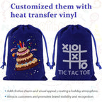 Shintop 20pcs Velvet Gift Bags, 4x6inch Blue Jewelry Bags Drawstring Coin Pouches for Dice Custom Packaging