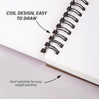 Cabreche Cute Sketchbook Top Spiral Bound Sketch Pad, 9 x 12 inch,100GSM Thick Paper,50 Sheets 100 Pages,Art Sketch Book Artistic Writing Drawing Paper for Girls Women Beginners-Color Block