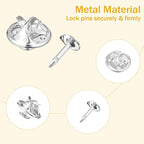 150 Sets Pin Backs Replacement Lapel Butterfly Clutch Pin Silver Butterfly Tie Tacks Metal Enamel Backing Replacement Jewelry Pins Backings Clasp Pins Keepers for Brooch for Craft Jewelry Making