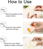 6 Pieces Stamp Blocks Acrylic Clear Stamping Blocks Tools with Grid Lines for Scrapbooking Crafts Making