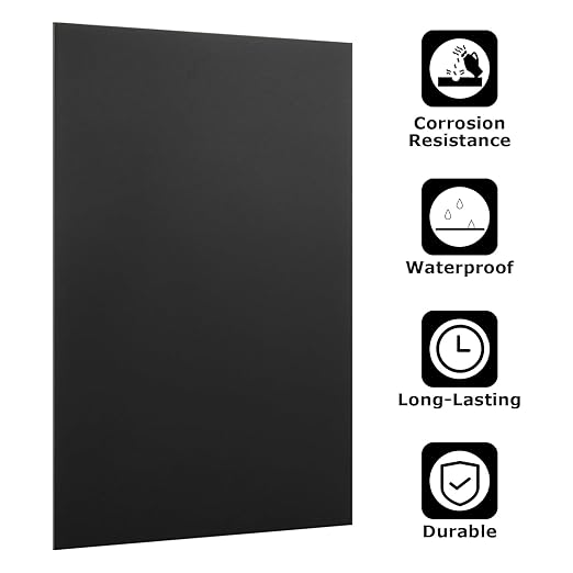 5 Pack 5052 Anodized Aluminum Sheet Metal 12 x 6 x 1/32 Inch Black Rectangular Aluminum Metal Plate Engraving Blanks for Laser Engraving