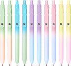 Gel Pens, 10 Pcs Black Ink Pens for Women, 0.7mm Medium Point Smooth Writing Pens with Silicone Grip, High-End Series Metal Clip Retractable Pens for Journaling Note Taking (10 Pcs Pastel)