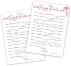 Wedding Shower Games Cards, Wedding Advice Word Game, Bridal Shower Games 25 Guests, Engagement Party Wedding Games for Guests, Pink Ribbon Bow Wedding Party Supplies - E06