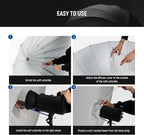 NEEWER 65"/165cm Parabolic Reflective Umbrella Photography with White Inner, Soft Lighting with Diffuser Cover, Bag, Quick Fold for Camera Photo Studio Video Light Shooting Monolight Flash, NS3U