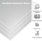 PATIKIL 7x5x1/32inch Anodized Aluminum Sheet, 10Pcs Metal Rectangle Aluminum Plate 0.8mm Thick Engraving Blanks for Laser Engraving DIY Decorative Crafting Home Decoration, Grey