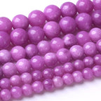 36PCS 10MM Purple Jade Beads Stone Beads Energy Healing Beads for DIY Jewelry Bracelet Necklace Making for Jewelry Making15Inch