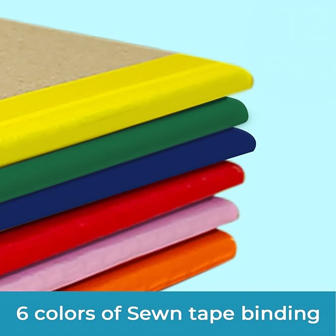 Rosmonde 12 Pack Kraft Journals A5, Extra Pages - 120 Pages (60 Sheets), College Ruled, 8 x 5.7 Small Kraft Notebooks, Rainbow Spines, Kraft Composition Notebook Journals for School Home & Office