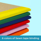 Rosmonde 12 Pack Kraft Journals A5, Extra Pages - 120 Pages (60 Sheets), College Ruled, 8 x 5.7 Small Kraft Notebooks, Rainbow Spines, Kraft Composition Notebook Journals for School Home & Office