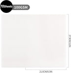 70 Sheets Transparent Vellum Paper - 8.5 x 11in 100GSM Translucent Matte Art Paper for DIY Printing Drawing Invitations Greeting Cards Decor Gift Wrapping PAP02TP