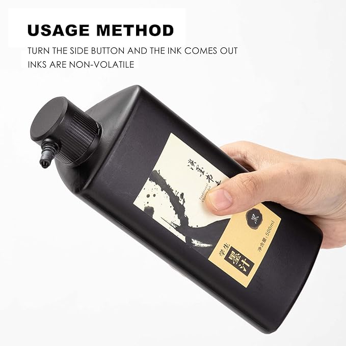 100 ML/3.5 OZ Calligraphy and Sumi Liquid Ink - Versatile Elegance for Chinese Traditional Art Works and Japanese Brush Art