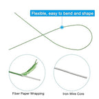 PATIKIL 18 Gauge 16" Floral Stem Wire, 100 Pcs Paper Wrapped Iron Artificial Flower Stem Accessories for DIY Bouquet Stem and Craft Decoration, Light Green