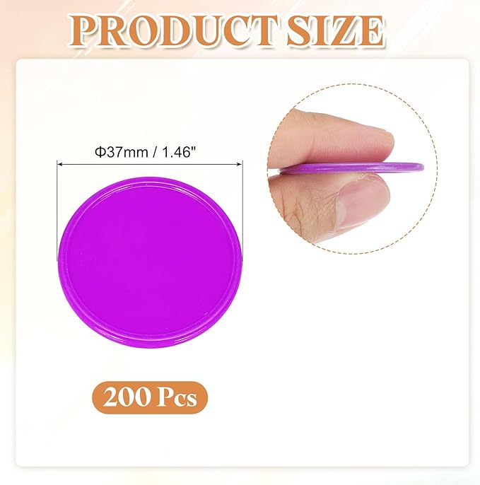 uxcell Plastic Poker Chips, Learning Counters Counting Counters Disk Marker Opaque Game Token for Game Play Math Counting