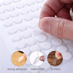 1000 Pcs False Tip Double Sided Adhesive Dots, 8mm/0.31" Pre-Cut Removable Round Putty, Waterproof Tapes No Trace Sticky Putty for Nail Art Holder and Festival Decoration