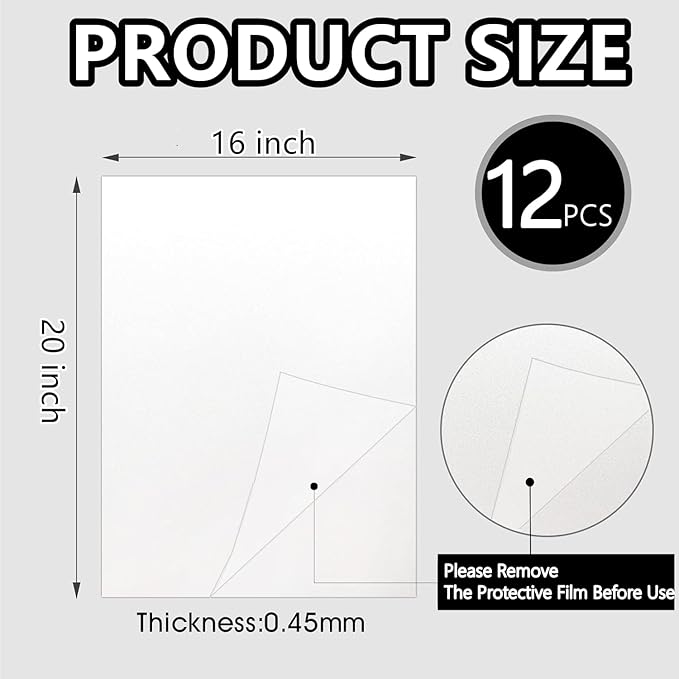 12pcs Sublimation Metal Photo Blanks 16x20 Inch - Make Your Permanent Photo Posters Signs, Sublimation Aluminum Blank for Crafters Small Businesses DIY Enthusiasts (Thickness 0.45mm)