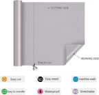 RENLITONG Grey HTV Iron on Vinyl 12Inch by 10ft Roll Heat Transfer Vinyl for T-Shirt HTV Rolls for All Cutter Machine - Easy to Cut & Weed for Heat Transfer Design