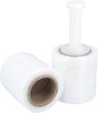 PSBM Mini Stretch Wrap with Handle, 12 Pack, 4 Inch x 1000 Feet, 80 Gauge, Clear, Small Plastic Cling Film for Pallets Moving Storing