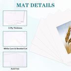 ZBEIVAN 8x10 White Picture Mats with Core Bevel Cut Frame Mattes for 5x7 Pictures - Pack of 5