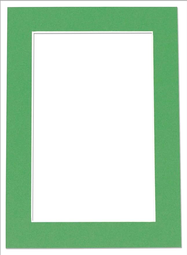 8x10 Mat for 6x8 Photo - Precut Bright Green Picture Matboard for Frames Measuring 8 x 10 Inches - Bevel Cut to Display Art Measuring 6 x 8 Inches - Acid Free ONE MAT with Backing Board & Clear Bag