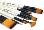 Transon Paint Brush Kit 10pcs Art Brushes and 1 Paint Spatula with Brush Case