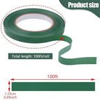 Prudiut 3 Roll Green Floral Tape Waterproof Florist Tape, 1/2" Wide Flower Wrap Tape Floral Tape for Fresh Flower Bouquet Wrap Flower Arrangements Crafts (100Ft/33Yd)