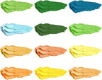 qianshan Soft Oil Pastels Set of 12 Colors,Non Toxic,Soft Texture Vibrant and Creamy Oil Crayons Pastels Art Supplies For Professional Artists Beginners Drawing.Orange&Green