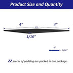 Foam Padding Sheets with Adhesive Backing - Self Stick Neoprene Insulation Foam,22PCS 1/16 Inch Thick X 4 Inch Long X 4 Inch Wide - Closed Cell Foam Sheet Square Pad