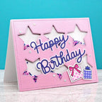 Metal Cutting Dies DIY Embossing Stencil Template Scrapbooking Card Making Mold Photo Album Arts Crafts Tools (Happy Birthday- 9.5x5.9cm)