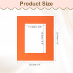 Picture Mats, 8 x 10 for 5 x 7 Pictures Acid Free White Core Bevel Cut Frame Mattes for Display Art Measuring, Orange
