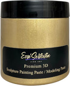 3D Sculpture Painting Paste|Texture Paste|Decorative Plaster|Ready to Use|Unique Colors|Ideal for Artwork|Stencil|Flowers|Texture|Art Relief|New Formula| 6 oz (Metallic Gold)