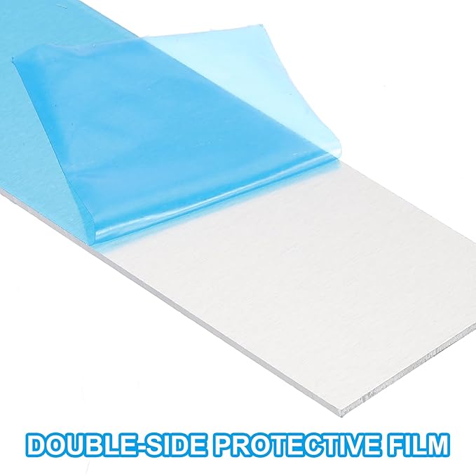 PATIKIL 6061 T651 Aluminum Sheet Metal 12.09 x 11.97 x 1/25.4(0.04") Inch 1Pcs Flat Plain Aluminum Plate Covered Stock with Protective Film, Heat Rectangle 1MM for Lndustry Crafting