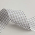 Gingham Ribbon - 25 Yards Each Roll, 100% Polyester (1", Gray Gingham)