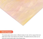 MECCANIXITY 2 Pcs Stained Glass Sheet Mosaic Tile 7.9 Inch x 5.9 Inch Pink Stained Glass Sheets for Crafts DIY Art Project