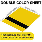 5PCS Laser Engraving Double Color ABS Plastic Sheet,Two-Tone Laserable Engraving Plastic Sheets for Name Badge,Office Label,Laser Artistic Product,Size 11.73" x 11.73",Yellow/Black