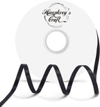 Humphrey's Craft 1/4 Inch Black Double Faced Satin Ribbon - 50 Yards Variety of Color for Crafts Gift Wrapping DIY Bows Bouquet Decoration Sewing Christmas Tree Wedding and Invitation Card.