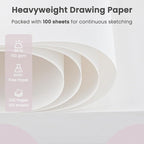 Cute Sketch Book for Kids Ages 8-12 Girls, 1 Pack-100 Sheets Purple Sketch Book 9x12, 68lb/100gsm Cute Sketchbook for Girls, Spiral Sketch Pads for Drawing, Art Supplies for Teens.