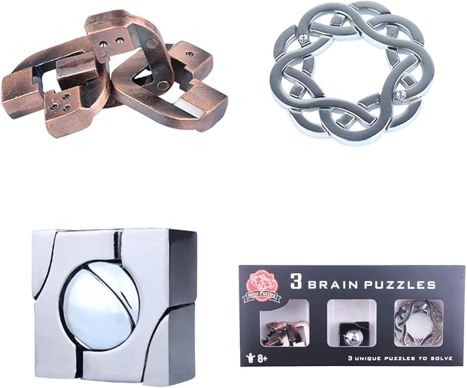 Brain Teaser Puzzle for Adults Puzzles Metal Hole Lock Adult Educational Toy Games for Adults Teens Educational Toy Gift (White)
